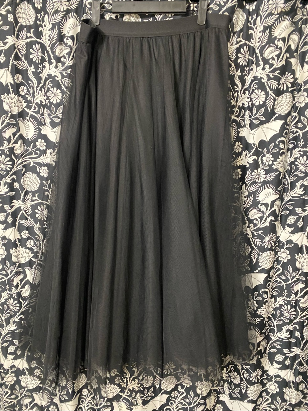Black Tulle Midi Skirt